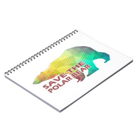 MOSAIC COLOR POLAR BEAR SAVE THE POLAR BEAR SPIRAL NOTEBOOKS Save