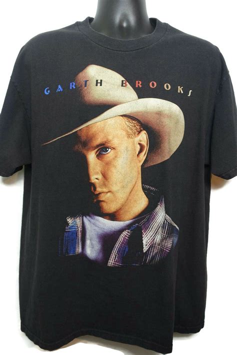 1998 Garth Brooks Vintage T Shirt - Fresh Horses Tour - Big Face Cowboy ...