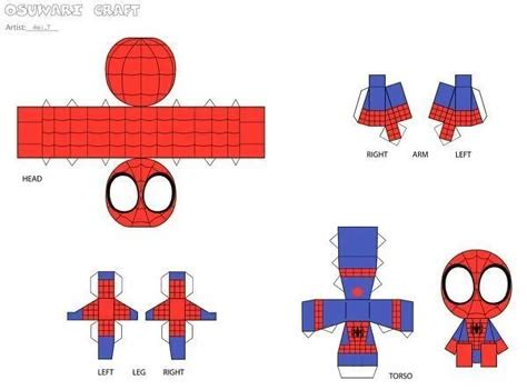 Homem Aranha Para Recortar - Homem Aranha de Papel para Recortar Minecraft