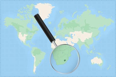 Premium Vector Map Of The World With A Magnifying Glass On A Map Of