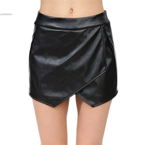 Black White Red Fashion Sexy Womens Ladies Girls Faux Pu Leather Mini Hotpants Elastic High