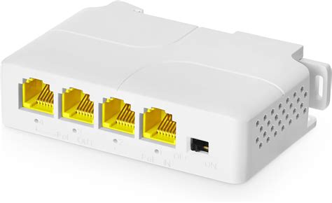 Gigabit PoE Passthrough Switch 1 PoE In 3 PoE Out Extender IEEE802