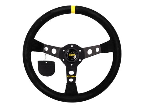 Momo M R Mod Steering Wheel Black Suede M R