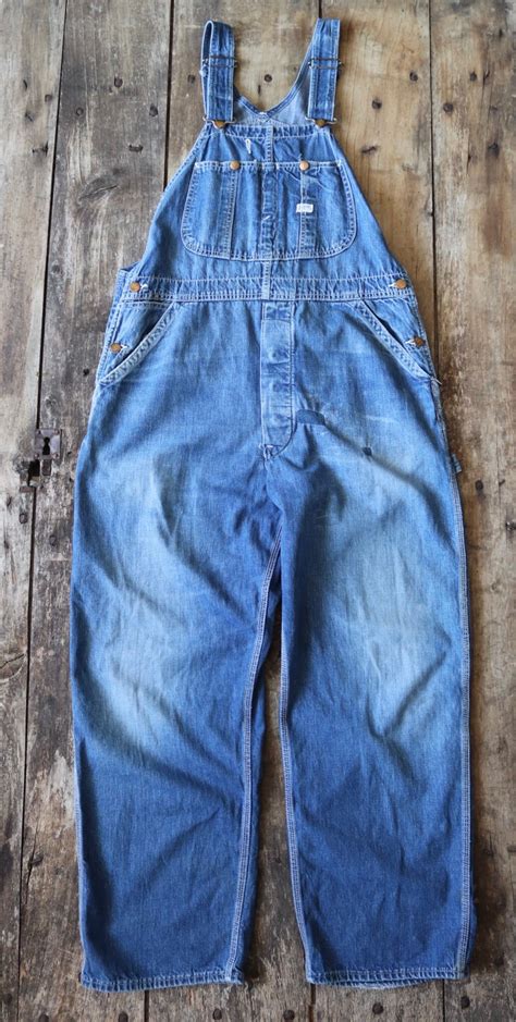 Vintage S S American Lee Indigo Blue Jelt Denim Overalls