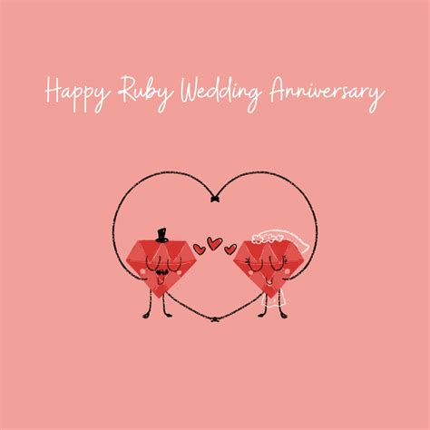 Happy Ruby Wedding Anniversary Cute Ruby Couple | Boomf