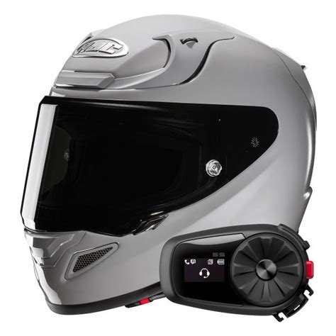 Pack Motorradhelm Motorrad Kommunikation HJC RPHA 12 N Grey Kit