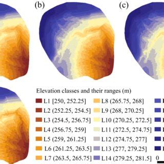 Distribution Maps Of Elevation Classes Showing Collapsing Gullies Of