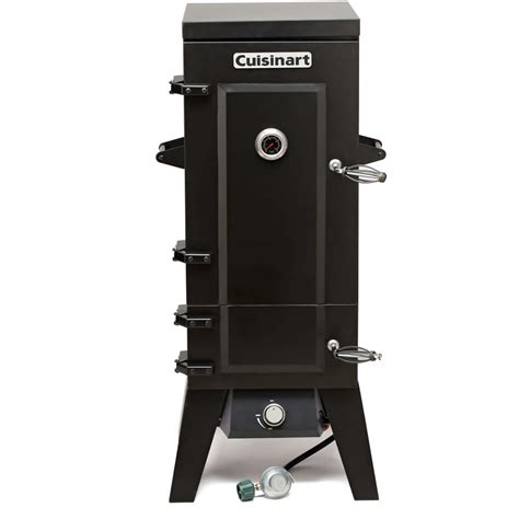 Cuisinart Black 20 Lb Cylinder Piezo Ignition Gas Vertical Smoker