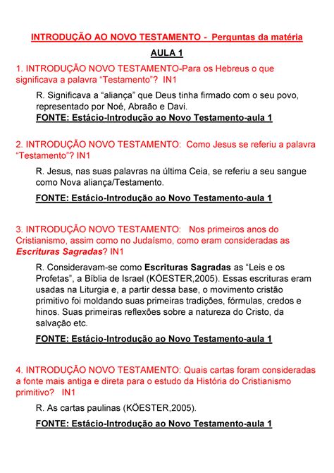 Perguntas Sobre O Novo Testamento Librain