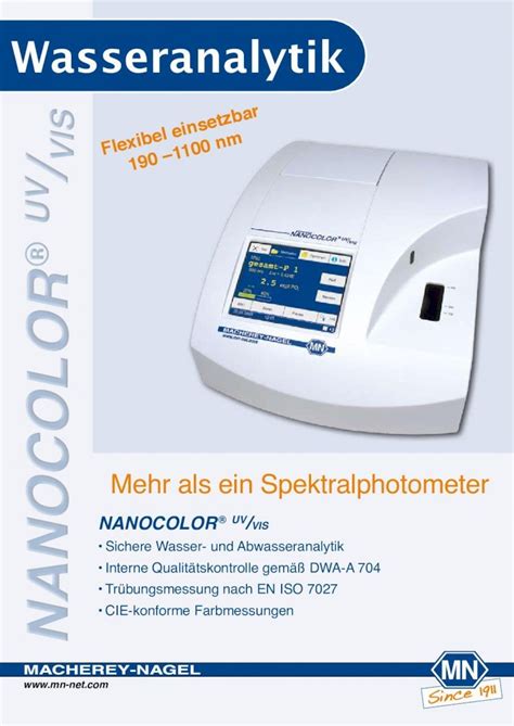 PDF Wasseranalytik MACHEREY NAGELftp Mn Net Deutsch Flyer