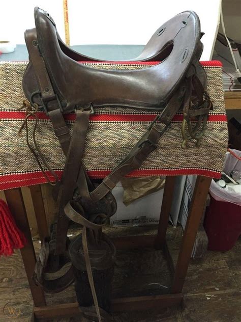 Wwi Mcclellan Calvary Horse Saddle Dated 1918 Ladew Us Army Spurs