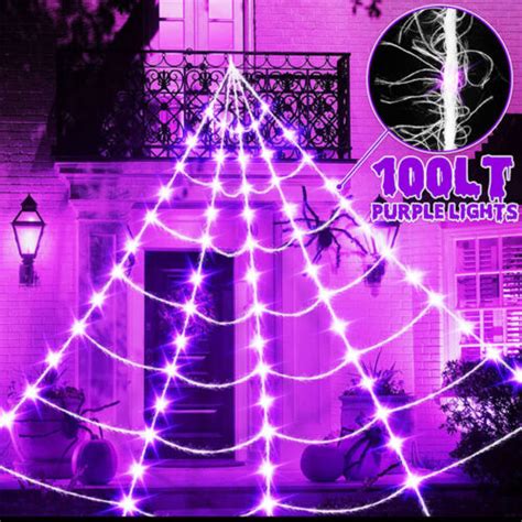 LED Halloween Decoration Giant Spider Web Party Props Decor Outdoor