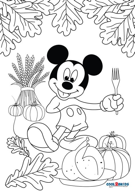 Disney Thanksgiving Målarbilder Gratis Utskrivbar Sidor för Barn