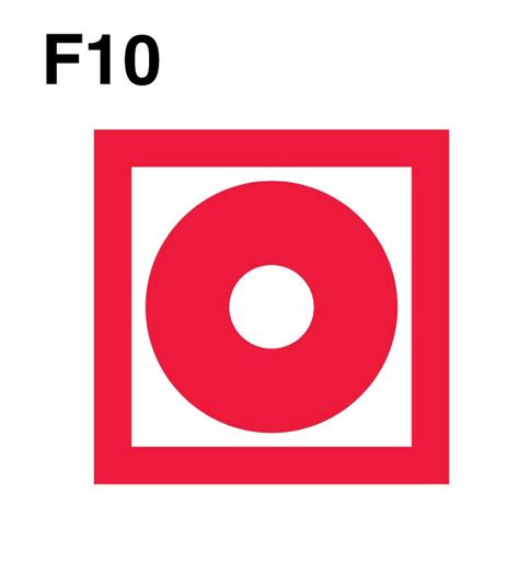 Знаки пожарной безопасности F10 Кнопка включения (установок) систем ...