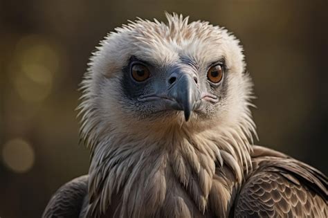 Premium Photo Portrait Of A Griffon Vulture A Bird Of Prey