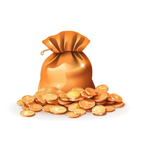 Premium AI Image | There is a bag of gold coins on a pile of gold coins ...