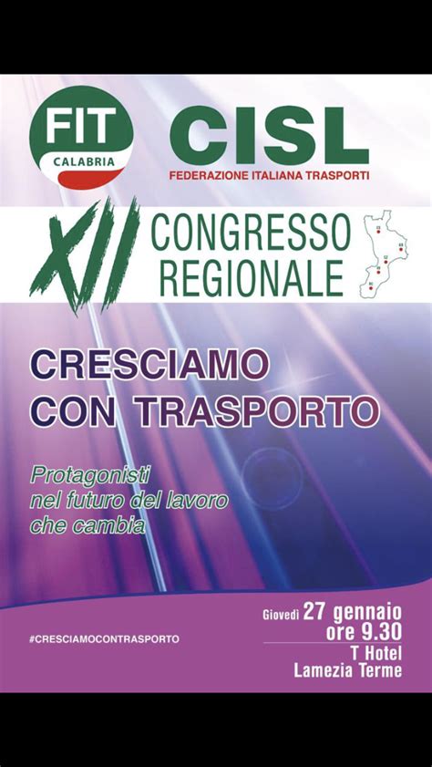 A Lamezia Il Xii Congresso Regionale Della Fit Cisl Calabria