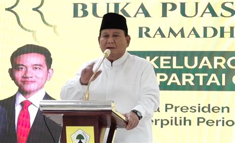 Prabowo Tekankan Ia Banyak Belajar Dari Golkar Ketika Membentuk