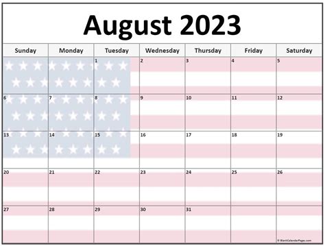 Collection of August 2023 photo calendars with image filters.