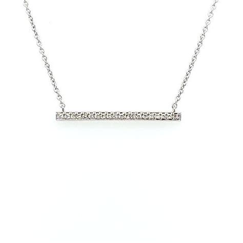 White Gold Diamond Bar Necklace | A. T. Thomas Jewelers | Jewelry Store ...