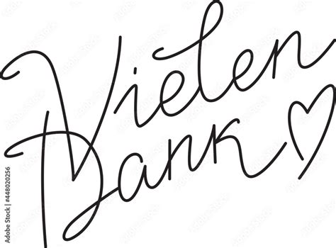 Vielen Dank Hand Drawn Vector Lettering In German In English Means