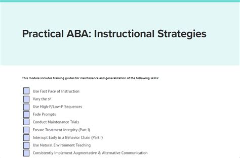 Practical Aba Instructional Strategies Digital Download Different Roads