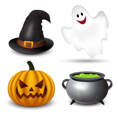 Conjunto De Iconos De Halloween Vector Premium