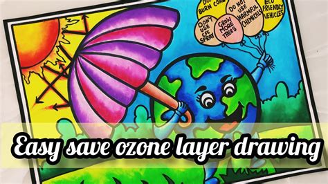 Ozone Day Drawing Save Ozone Layer Poster Making Very Easy Step