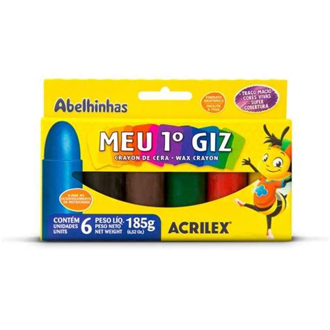 Giz De Cera Jumbo Meu Giz Cores G Acrilex Na Papelaria