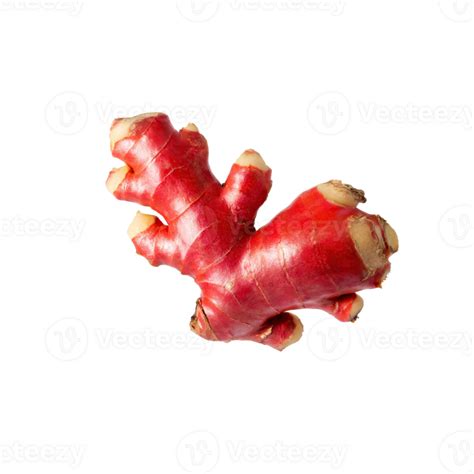 Ai Generated Bunch Red Ginger With Leaf Of Gringer Isolated