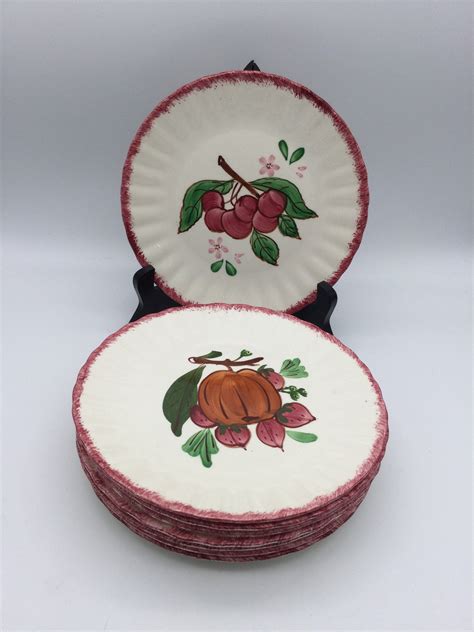 Blue Ridge Southern Pottery Set Of Fruit Plates By