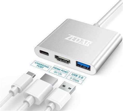 De Zedar Usb C Hub 3 In 1 Van Usb C Naar Hdmi Usb 3 0 And Usb C Van Zedar® Bekijken 👀