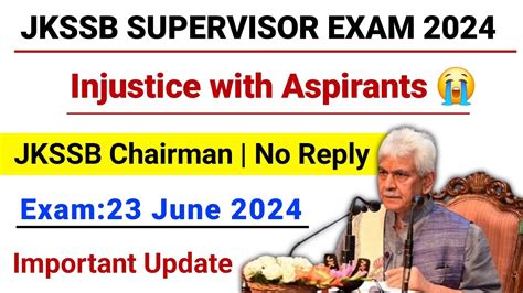 Jkssb Female Supervisor Exam 2024 Injustice With Aspirants Jkssb