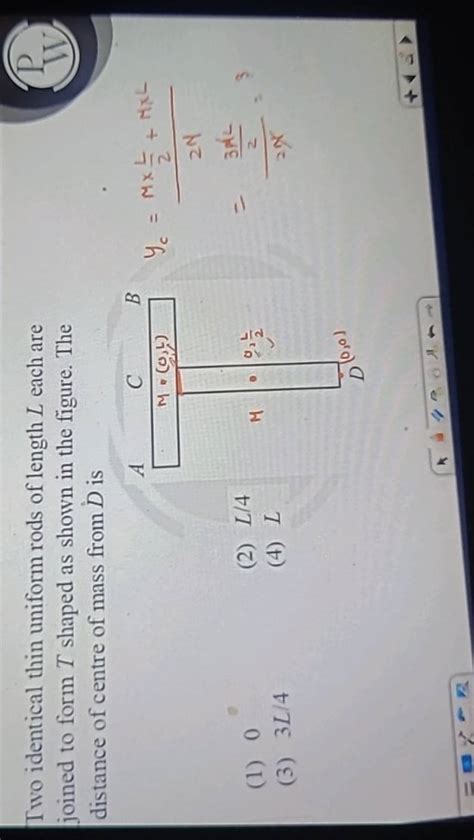 Two Identical Thin Uniform Rods Of Length L Each Are Joined To Form T Sha