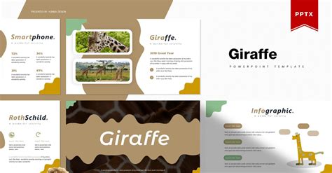 Giraffe PowerPoint Template 87131 TemplateMonster