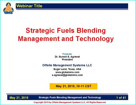 Oms W05 Strategic Fuels Blending Management And Technology Globaloms