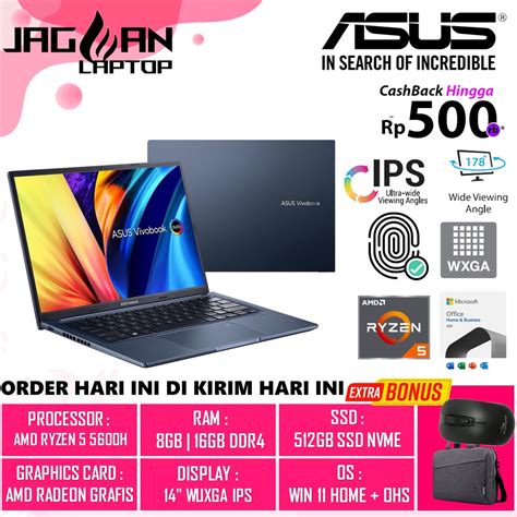 Jual Laptop Murah Gaming Asus Vivobook 14x M1403qa Amd Ryzen 7 5800h Ram 16gb Ssd 512gb Radeon 8