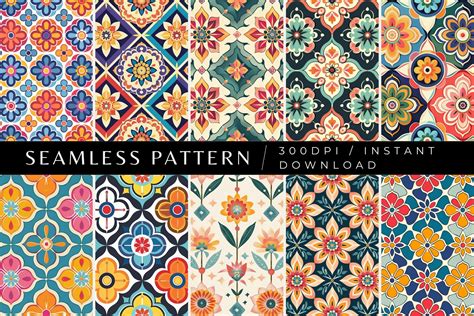 70s Blossom Seamless Patterns Graphic by Inknfolly · Creative Fabrica