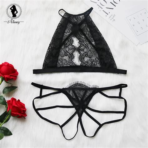 ALINRY 2018 Sexy Women Lingerie Babydoll Black Erotic 3 Point Underwear