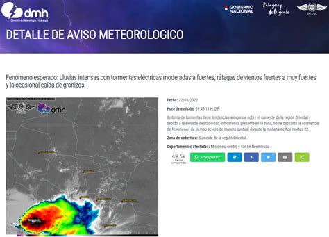 Dmh Paraguay On Twitter Aviso Meteorol Gico N Emitido