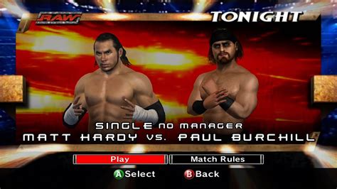 Wwe Smackdown Vs Raw Xbox Matt Hardy Vs Paul Burchill K