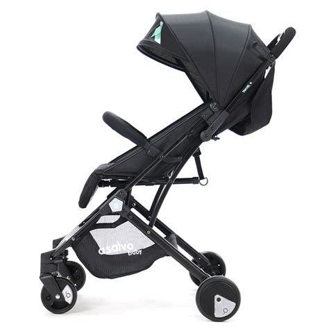 Asalvo Stroller Travel Black Aqua Babystore Ae