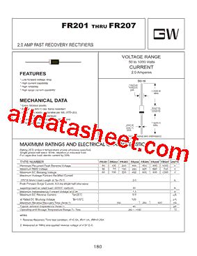 FR207 Datasheet PDF Goodwork Semiconductor Co Ltd