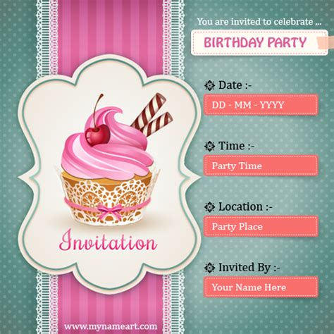 Birthday Invitation Card Images With Name Editor - the meta pictures