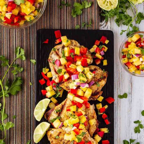 Lemon Garlic Grilled Chicken With Pineapple Salsa Bake Eat Repeat