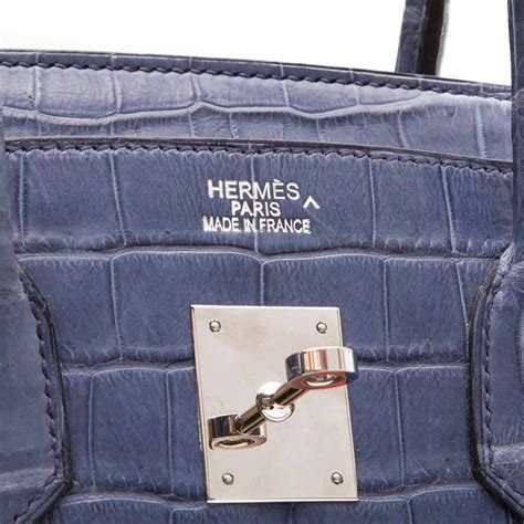 Hermes Brighton Blue Matte Crocodile Cm Birkin Bag At Stdibs Blue