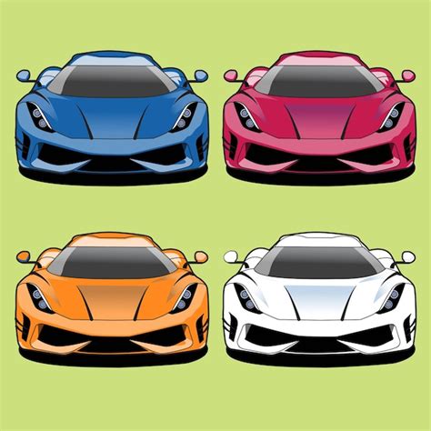 Conjunto De Cores De Carro Esportivo Design Vetorial De Ilustra O De