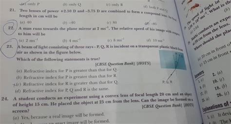 A student conducts an experiment using a convex lens of focal length 20 c..