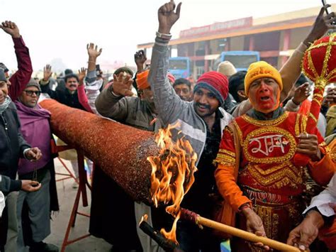 108 Ft Tall Incense Stick Lit At Ayodhya Pics Capture Moment Gift