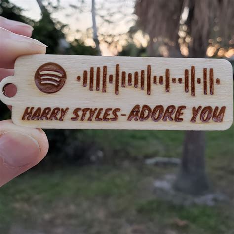 Spotify Keychain Laser Engraved Spotify Scan Code Wood Etsy